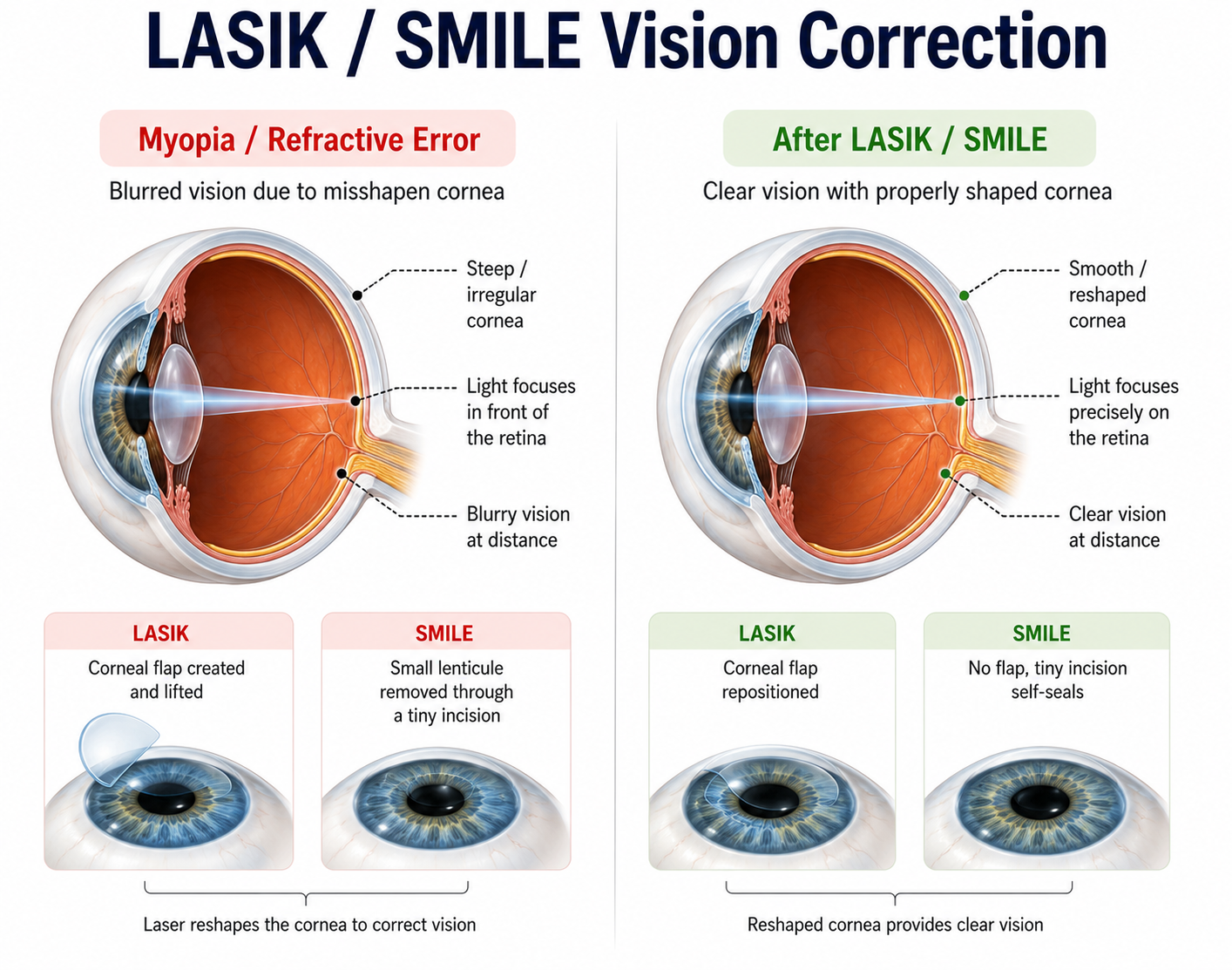 LASIK / SMILE Vision Correction — anatomy diagram